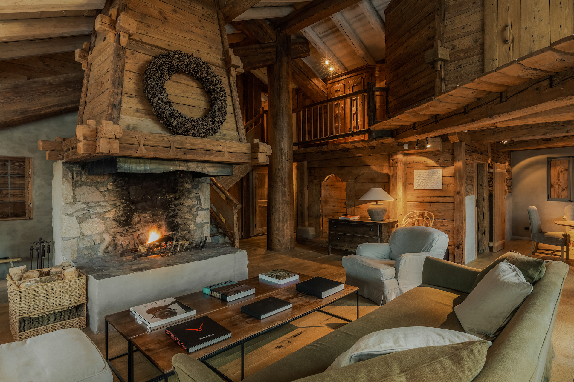 Fireplace at Zannier Le Chalet in Megève