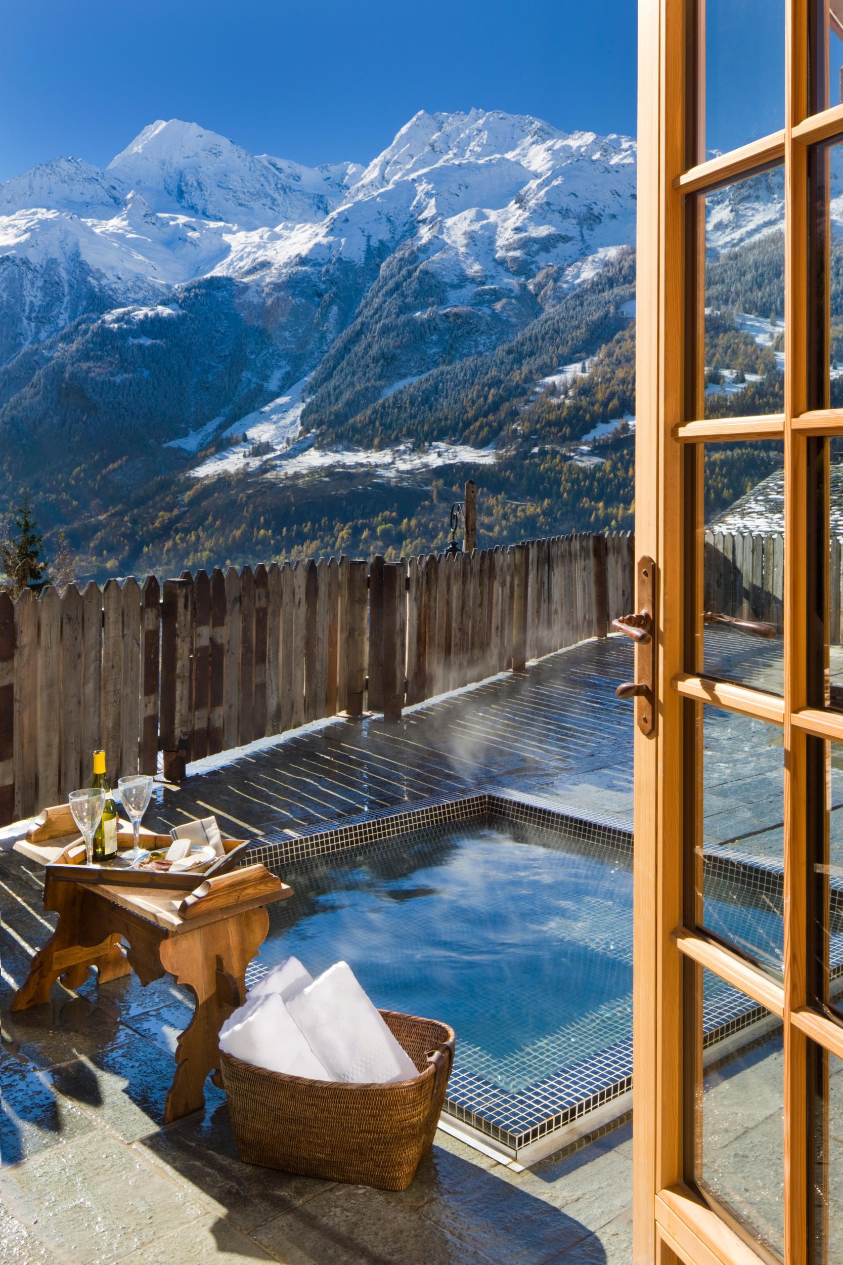 ElevenChaletPelerinExterior-026 Eleven Experience, Le Miroir, chalet pelerin, exterior, france, hot tub, marlow, property